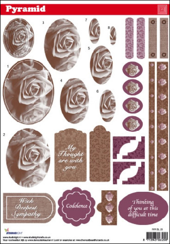 Pyramid DIE CUT Decoupage Condolance sl28