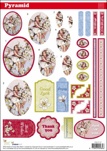 Pyramid DIE CUT Decoupage Flower Fairies sl57