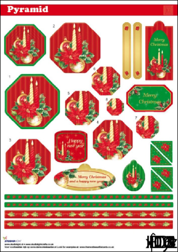 Pyramid DIE CUT 3D SBS Decoupage Christmas SL72