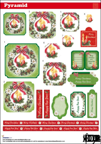 Pyramid DIE CUT 3D SBS Decoupage Christmas SL73