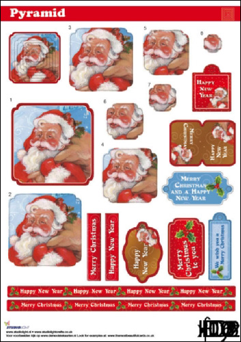 Pyramid DIE CUT 3D SBS Decoupage Christmas SL75