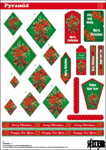 Pyramid DIE CUT 3D SBS Decoupage Christmas SL78