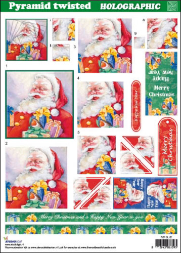 Twist Pyr Hologr 3D SBS Decoupage Christmas SL62