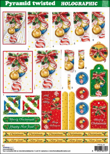 Twist Pyr Hologr 3D SBS Decoupage Christmas SL63