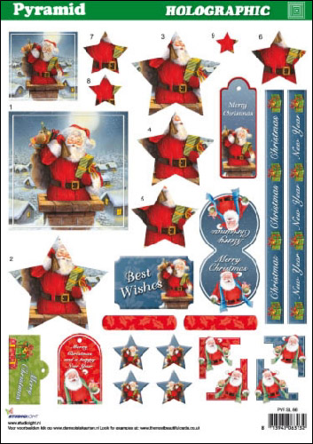 Pyr Hologr 3D SBS Decoupage Christmas SL66