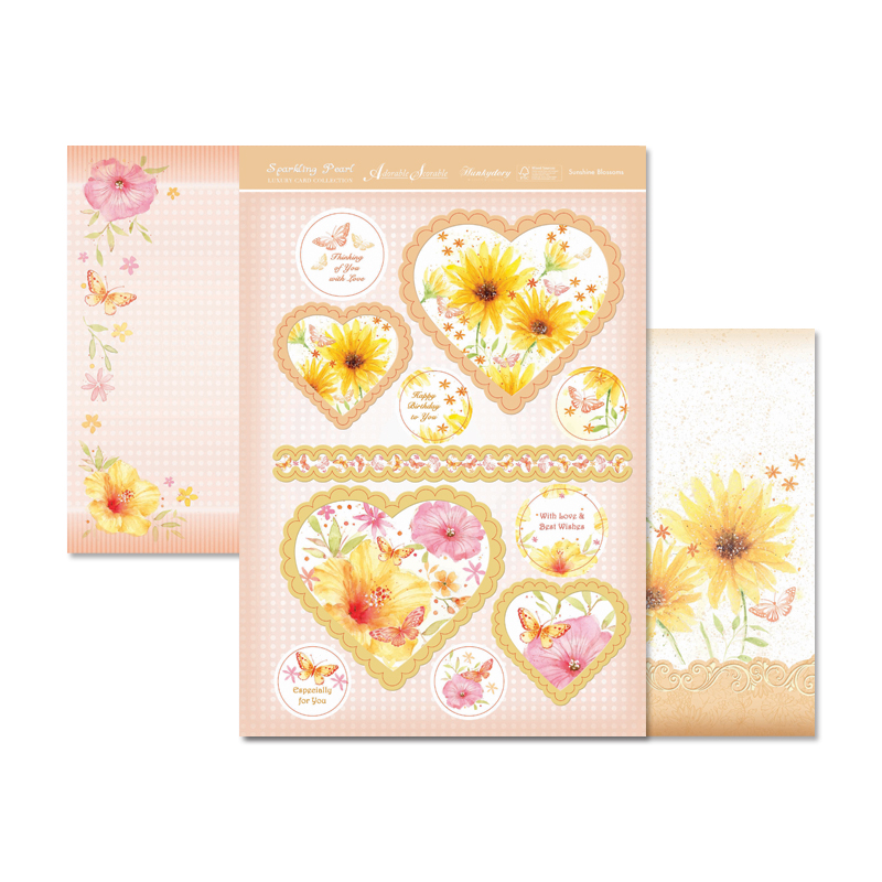 Sparkling Pearl Glittered Topper Set - Sunshine Blossoms