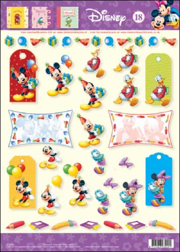 18 Mickey Party Specials 3D Step by Step Decoupage