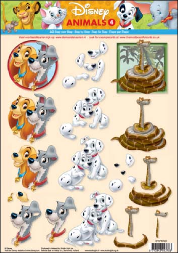 04 Disney Animals 3D Step by Step Decoupage