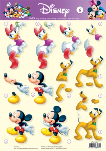 06 Mickey,Minnie & Mrs Duck 3D Step by Step Decoupage