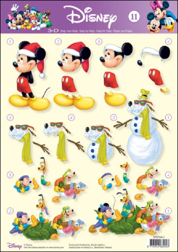 11 Mickey & Friends 3D Step by Step Decoupage