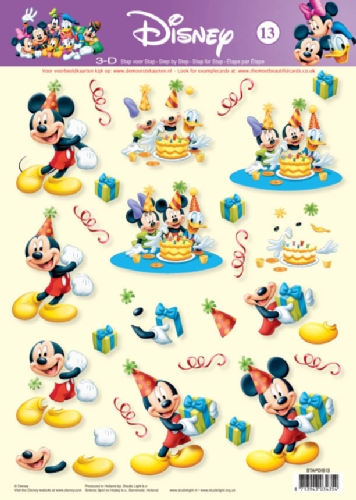 13 Mickey Mouse Party Time 3D Step by Step Decoupage