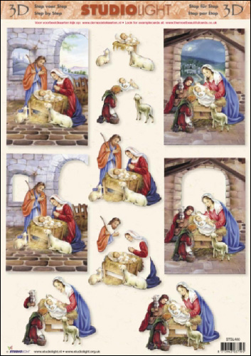 Jesus in Manger 3D Step by Step Decoupage 480