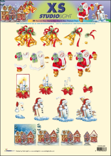 XS Santa, Bells & Scenes 3D SBS Decoupage 926