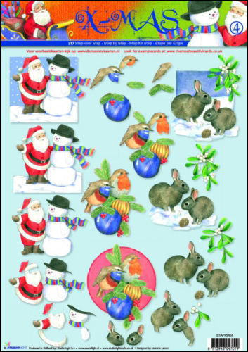 04 XMAS Santa n Snowman etc 3D Stp by Step Decoupage