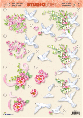 Doves & Flowers 3D Step by Step Decoupage 231