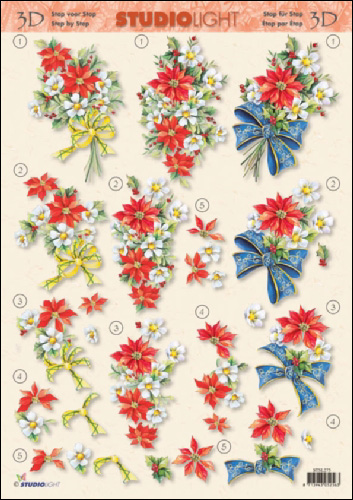 Ponsettia 3D Step by Step Decoupage 275
