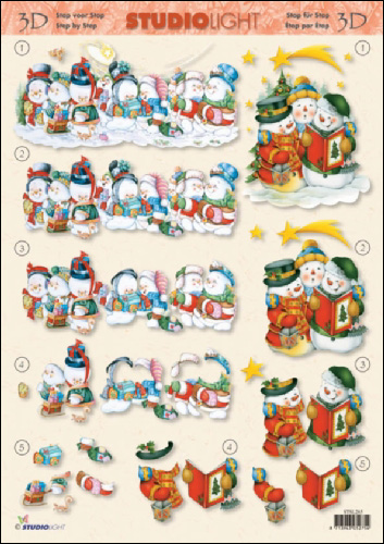 Singing Snowmen 3D Step by Step Decoupage 285