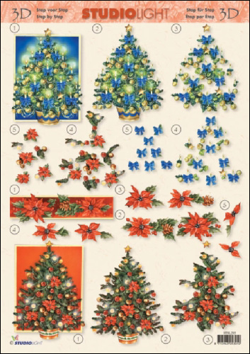 Christmas Trees 3D Step by Step Decoupage