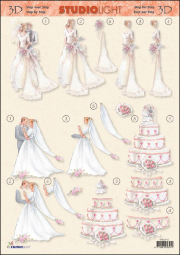 Bride & Groom 3D Step by Step Decoupage 342