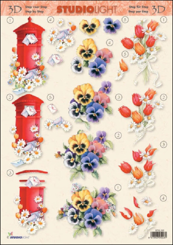 Red Letter Day with Flowers 3D Step by Step Decoupage 365