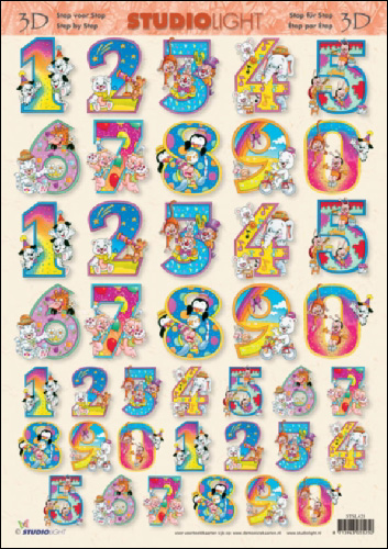 Numbers in various sizes 3D Step by Step Decoupage  421