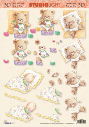 Sleeping Baby 3D Step by Step Decoupage 431