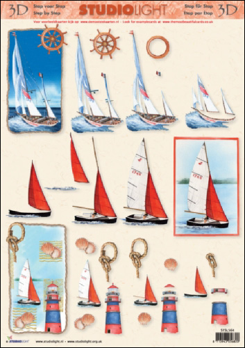Sailing boats 3D Step by Step Decoupage 564