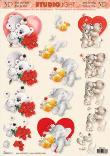 Kissin Bears 3D Step by Step Decoupage 582