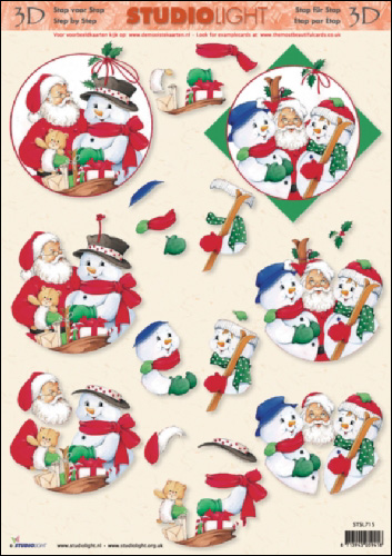 Santa & Snowman 3D Step by Step Decoupage 715