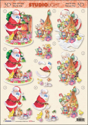 Santa & Presents 3D Step by Step Decoupage 274