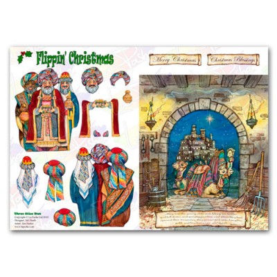 Flippin\' Xmas Decoupage & Free Background - Three Wise Men