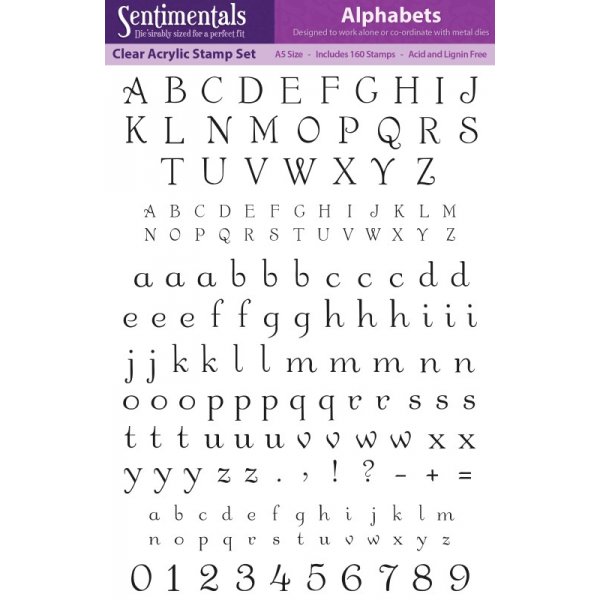 Sentimentals A5 Acrylic Stamp - Alphabets