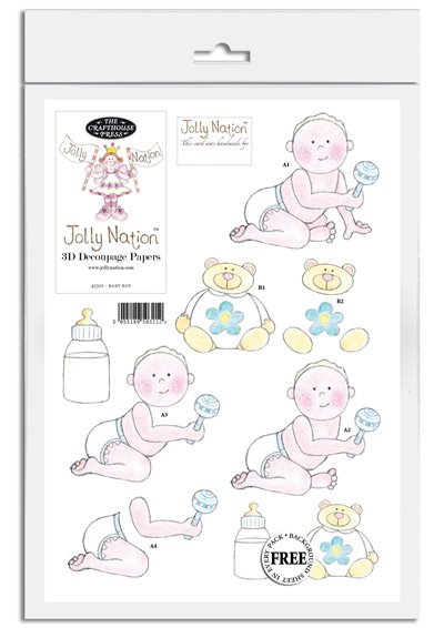 Jolly Nation Baby Boy DIE CUT Decoupage