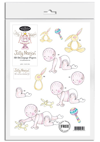 Jolly Nation Baby Girl DIE CUT Decoupage