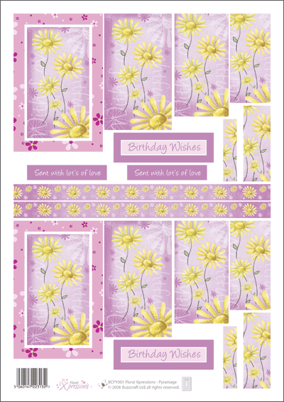 Floral Xpressions A4 Oblong Stackers.180 DIE CUT