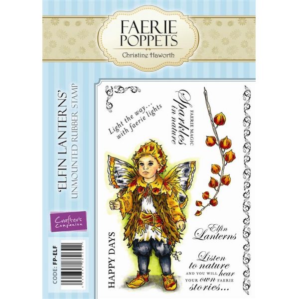 Faerie Poppets Unmounted Rubber Stamp Set - Elfin Lanterns