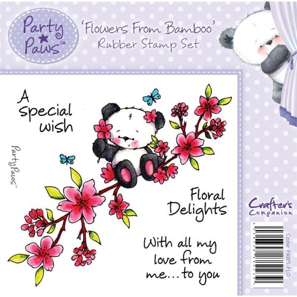 Party Paws - Flowers From Bamboo Rubber Stamp Set