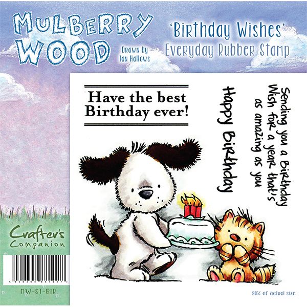 Mulberry Wood -Birthday Wishes Everyday Rubber