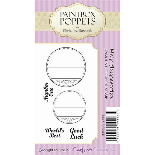 Paintbox Poppets Unmounted Rubber Stamp - Male Accessories