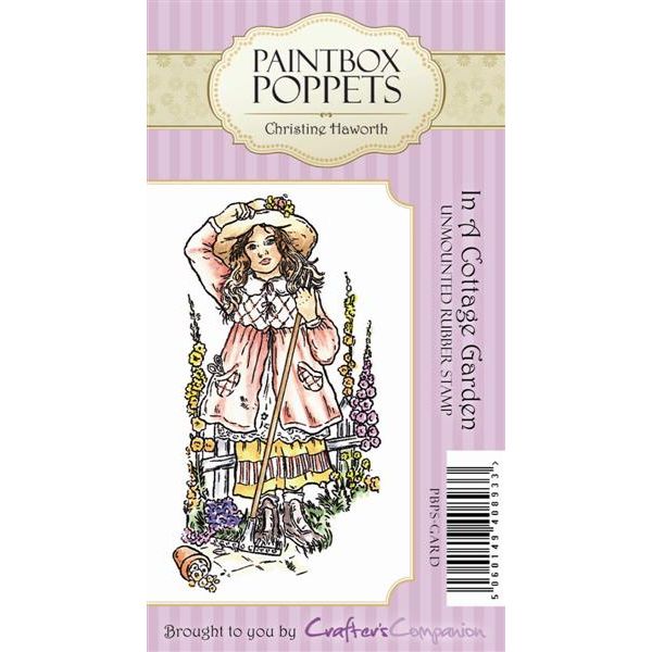 Paintbox Poppets Unmounted Rubber Stamp - In A Cottage Garden
