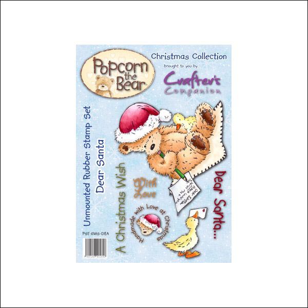 Popcorn the Bear Rubber Stamp ~ Dear Santa