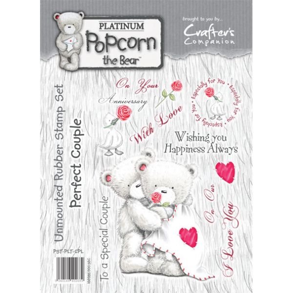 Popcorn the Bear Platinum Rubber Stamp ~ Perfect Couple
