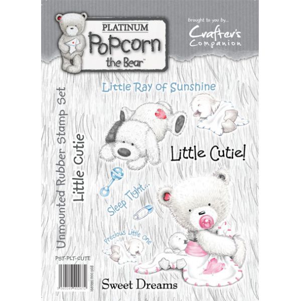 Popcorn the Bear Platinum Rubber Stamp ~ Little Cutie