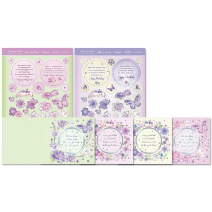 Flutterbye Wishes Heartfelt Sentiments Aperture Card Kit