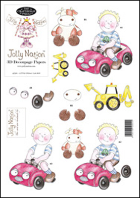 Jolly Nation Pedal Car Boy 3D Decoupage