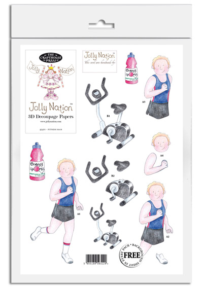 Jolly Nation Fitness Man DIE CUT Decoupage