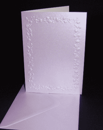 CUK 55 C6 Lavender Pearl Embossed Cards with matching pearl enve