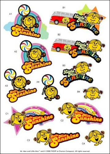 Mr Men DIE CUT Decoupage ~ Little Miss Sunshine