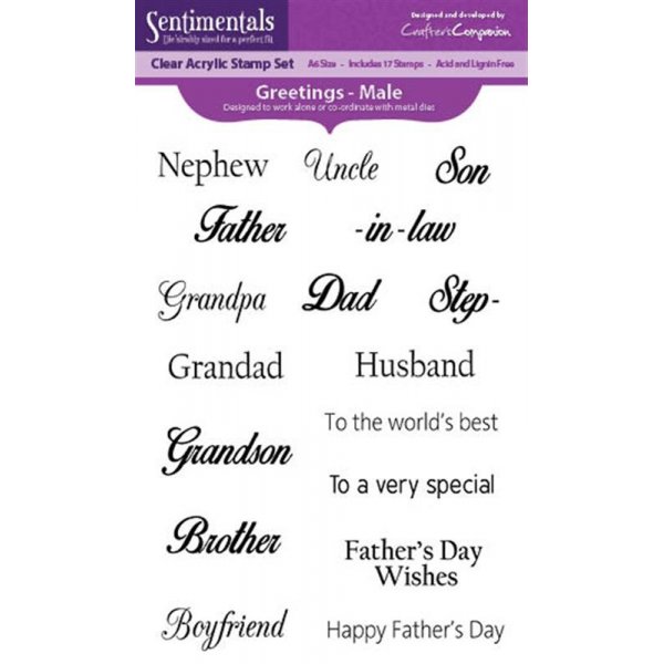 Sentimentals A6 Acrylic Stamp - Greetings - Male