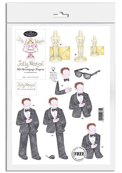 Jolly Nation Movie Star Man DIE CUT Decoupage